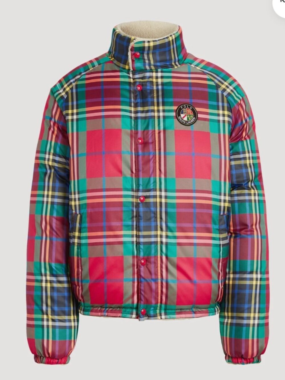 Polo Ralph Lauren Reversible Cookie Down Jacket In Holiday Tartan